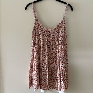 Pink Lily Floral Camisole Top - Red and White